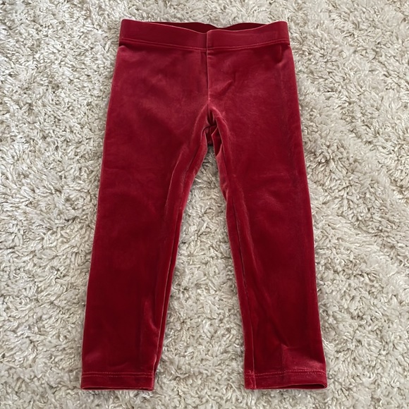 Janie and Jack Red Velvet Leggings - Picture 2 of 4